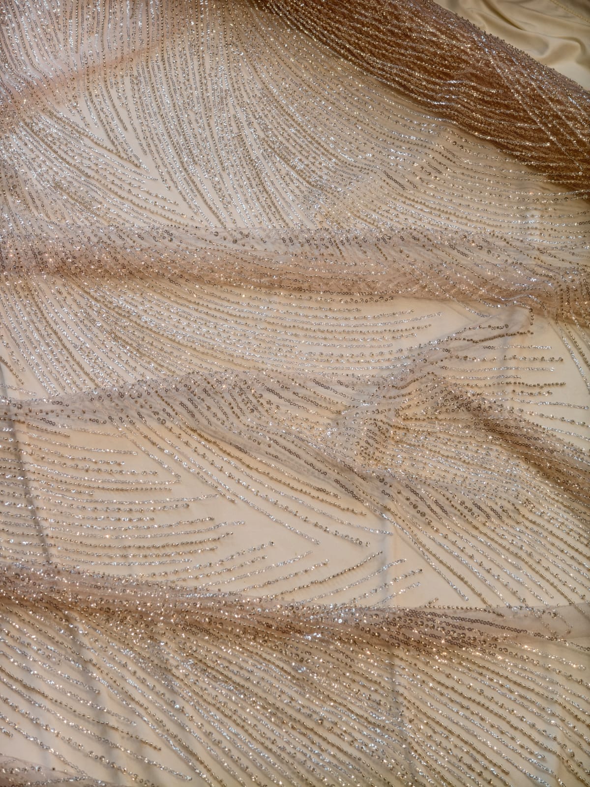 Net With Cutt Beads and Sequins